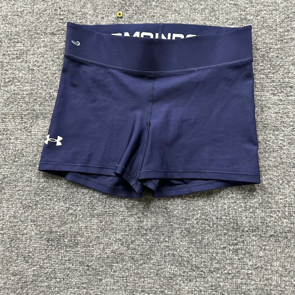 Under Armour Shorts Womens Size S Navy Blue Athletic Compression Volleyball Gym